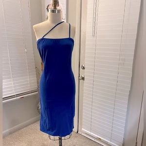 Blue one shoulder dress